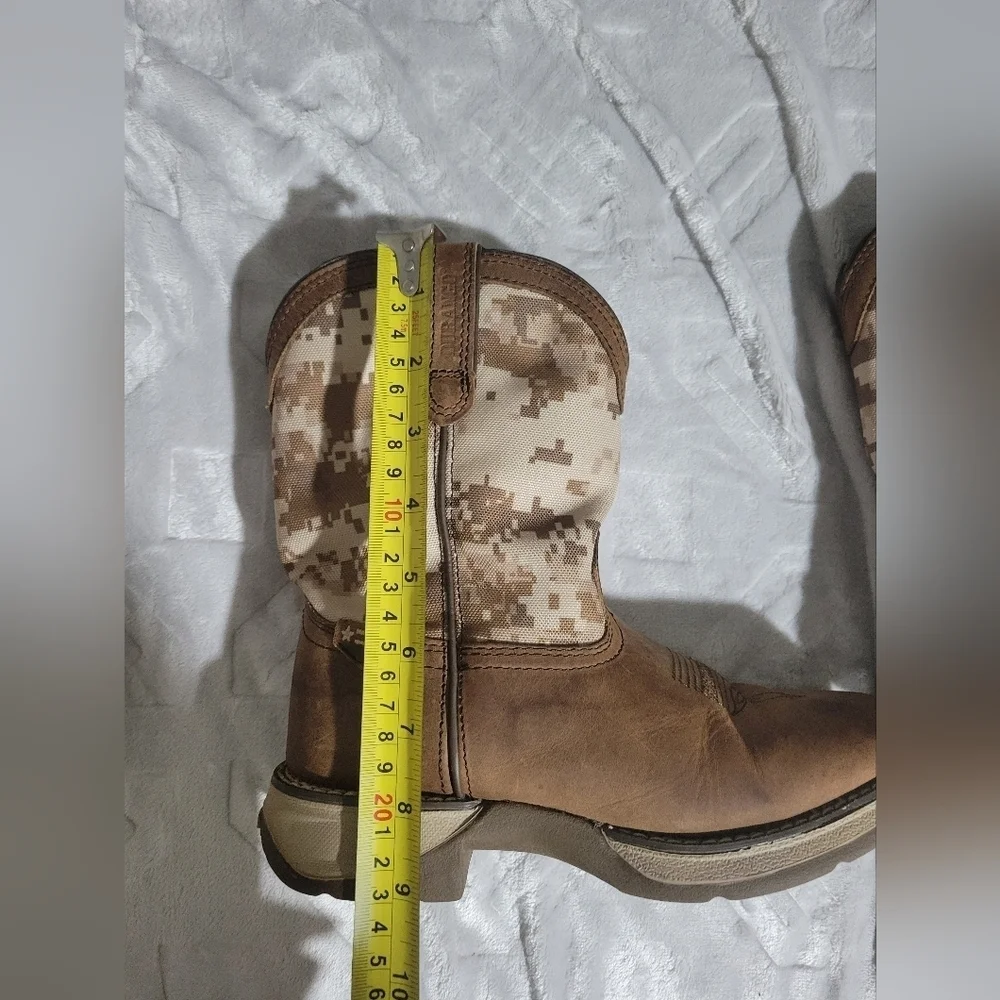 Durango Kids Brown and Camouflage Cowboy Boots 8